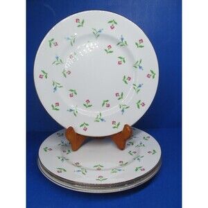 Royal Victoria Vintage Fine Bone China Floral 8" Salad Plates Set Of 4